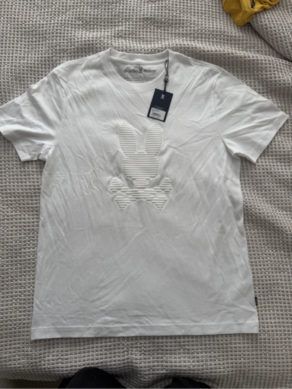 Psycho Bunny White Embossed Logo Short Sleeve Tee M